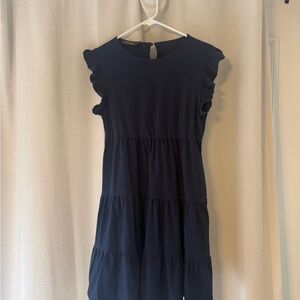 Amazon Navy Tiered Ruffle Kids Dress